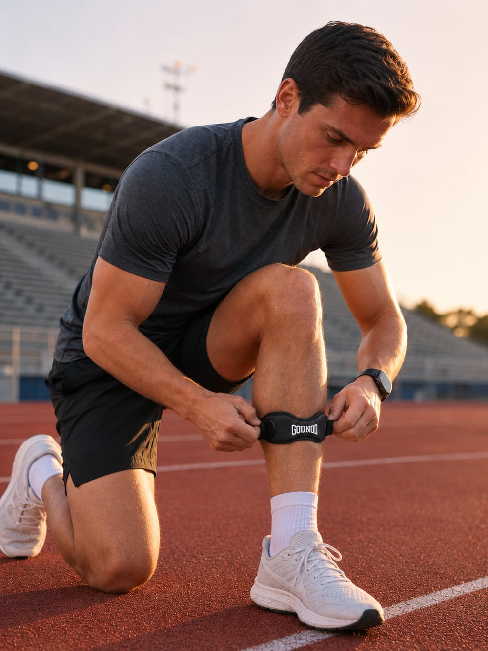 Sportowiec zakładający pasek na rzepkę FlexRelief